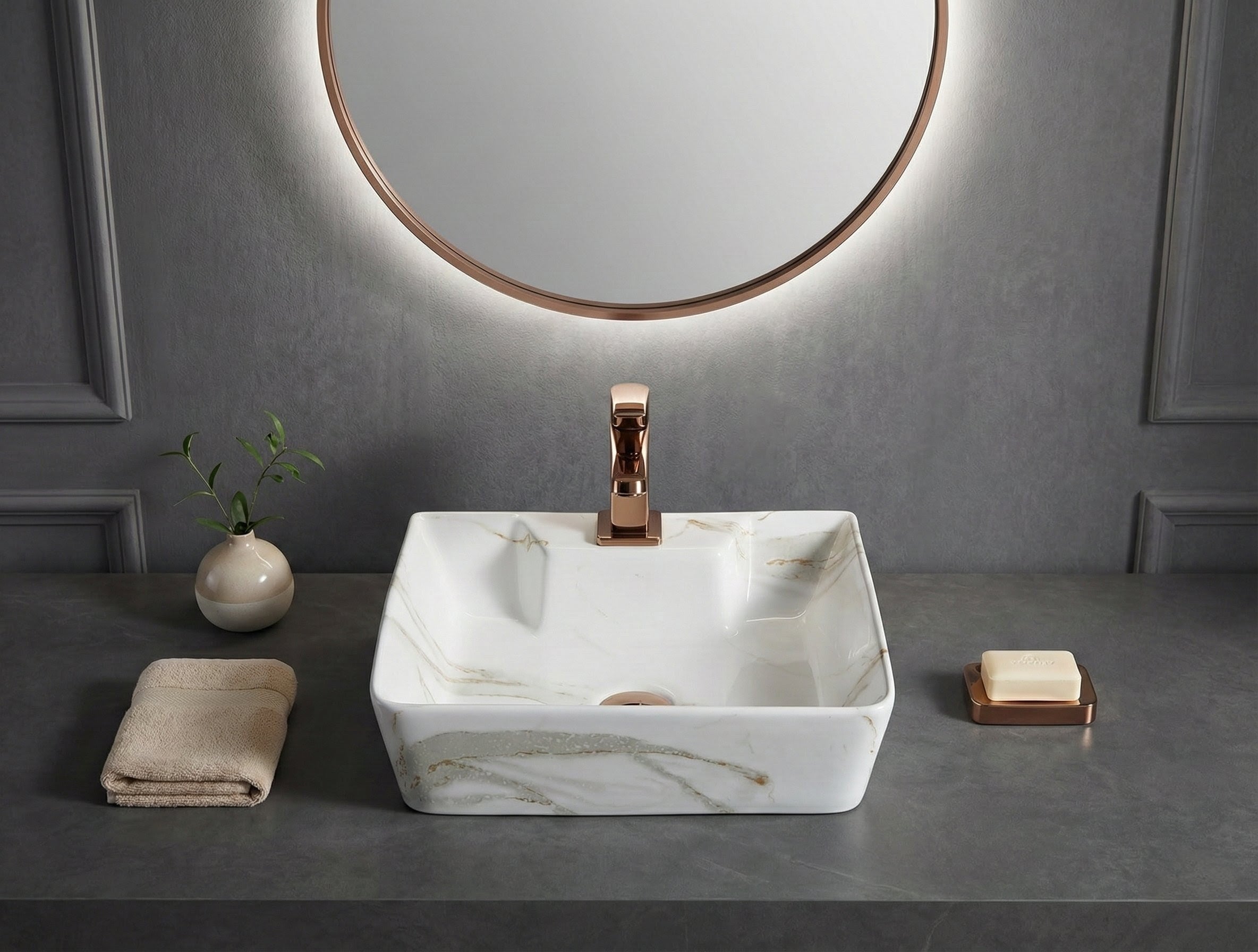 Foxx Sanitaryware 2 in 1 Wall Mount & Table Top Ceramic Premium Wash basin (M-34) (16x12x5) (M-34) Wall Hung Basin