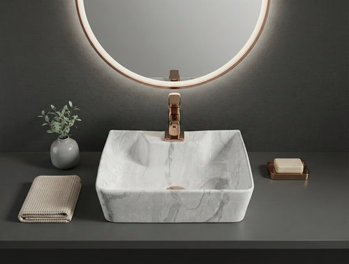 Foxx Sanitaryware 2 in 1 Wall Mount & Table Top Ceramic Premium Wash basin (M-08) (16x12x5) (M-08) Wall Hung Basin