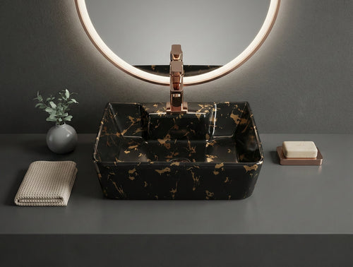 Foxx Sanitaryware 2 in 1 Wall Mount & Table Top Ceramic Premium Wash basin (M-24) (16x12x5) (M-24) Wall Hung Basin