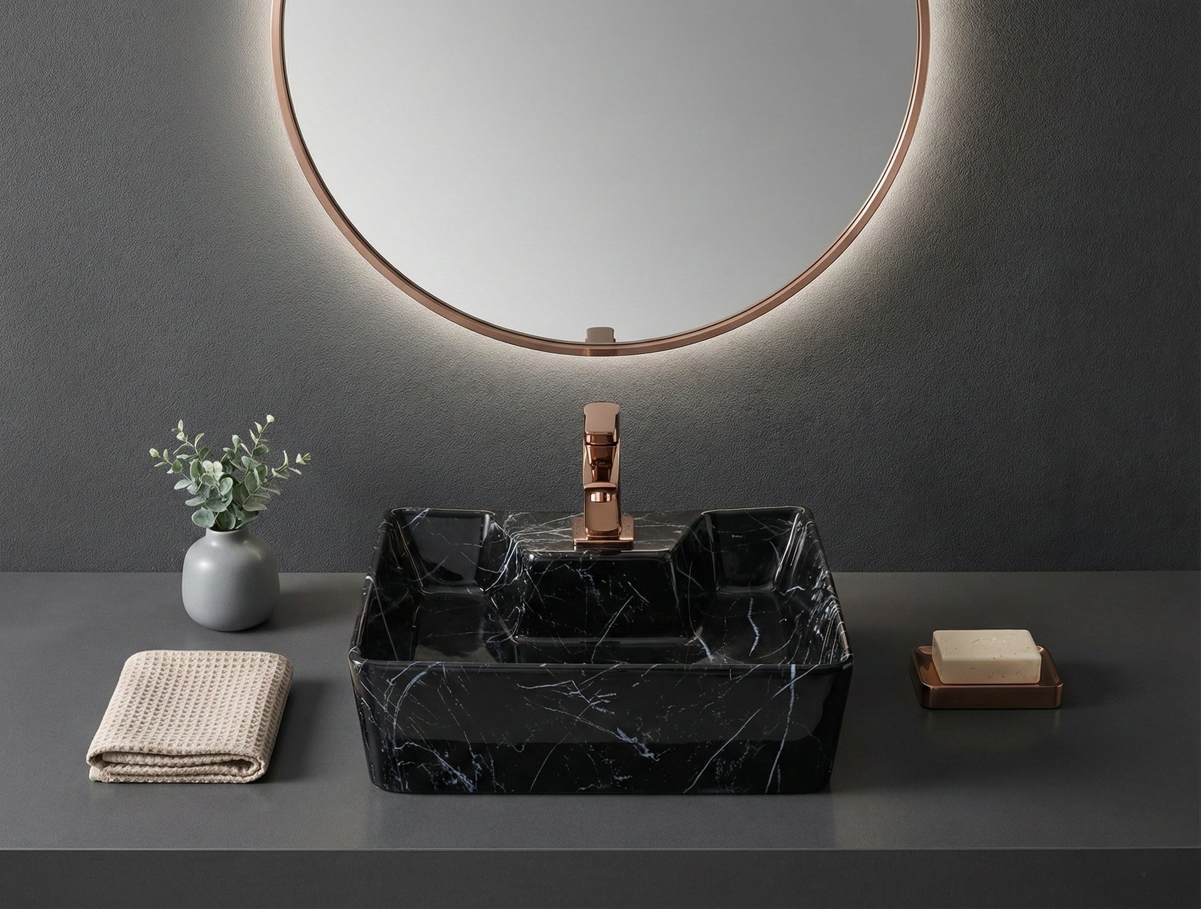 Foxx Sanitaryware 2 in 1 Wall Mount & Table Top Ceramic Premium Wash basin (M-25) (16x12x5) (M-25) Wall Hung Basin