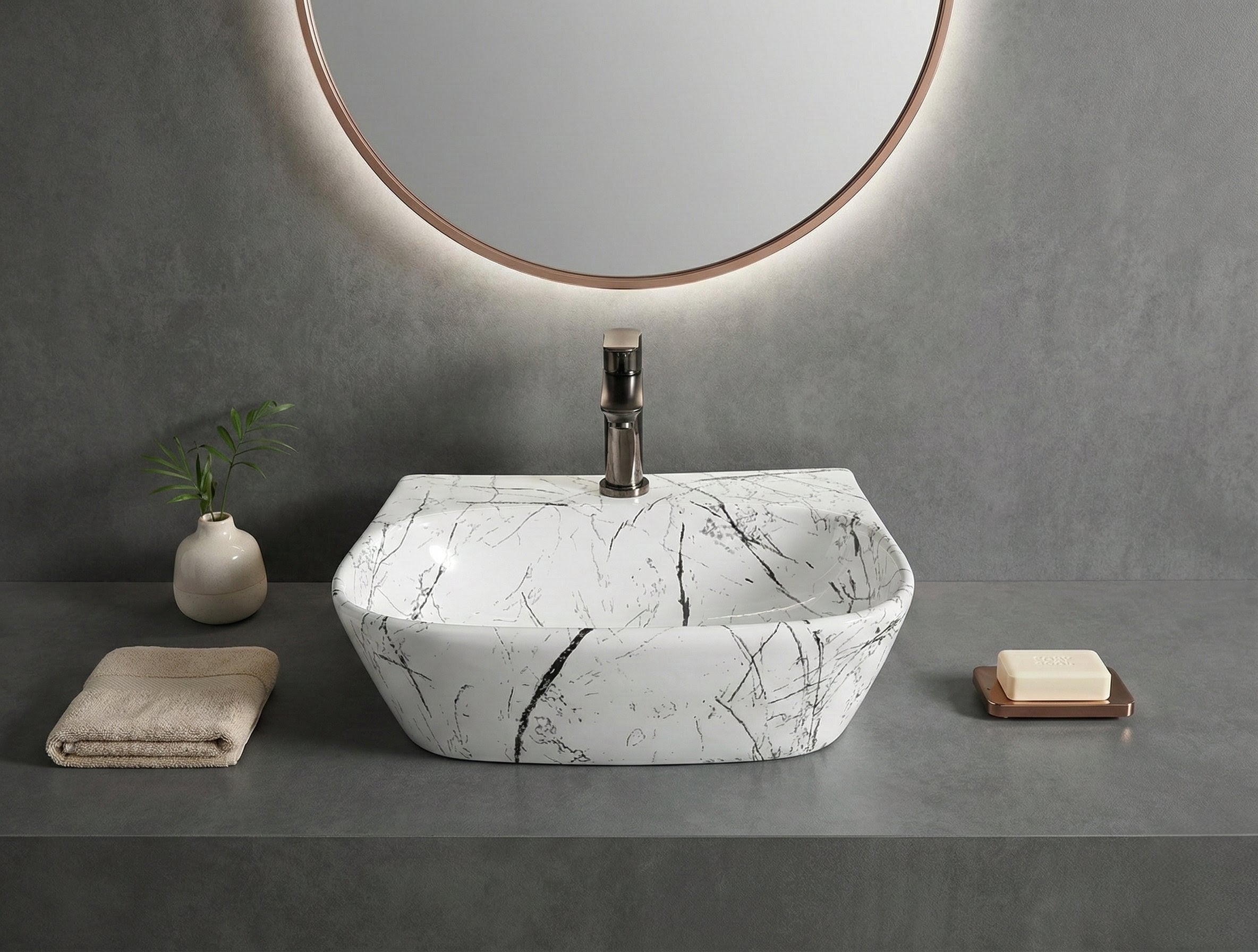 Foxx Sanitaryware 2 in 1 Wall Mount & Table Top Ceramic Premium Wash basin (M-10) (16x12x5) (M-10) Wall Hung Basin