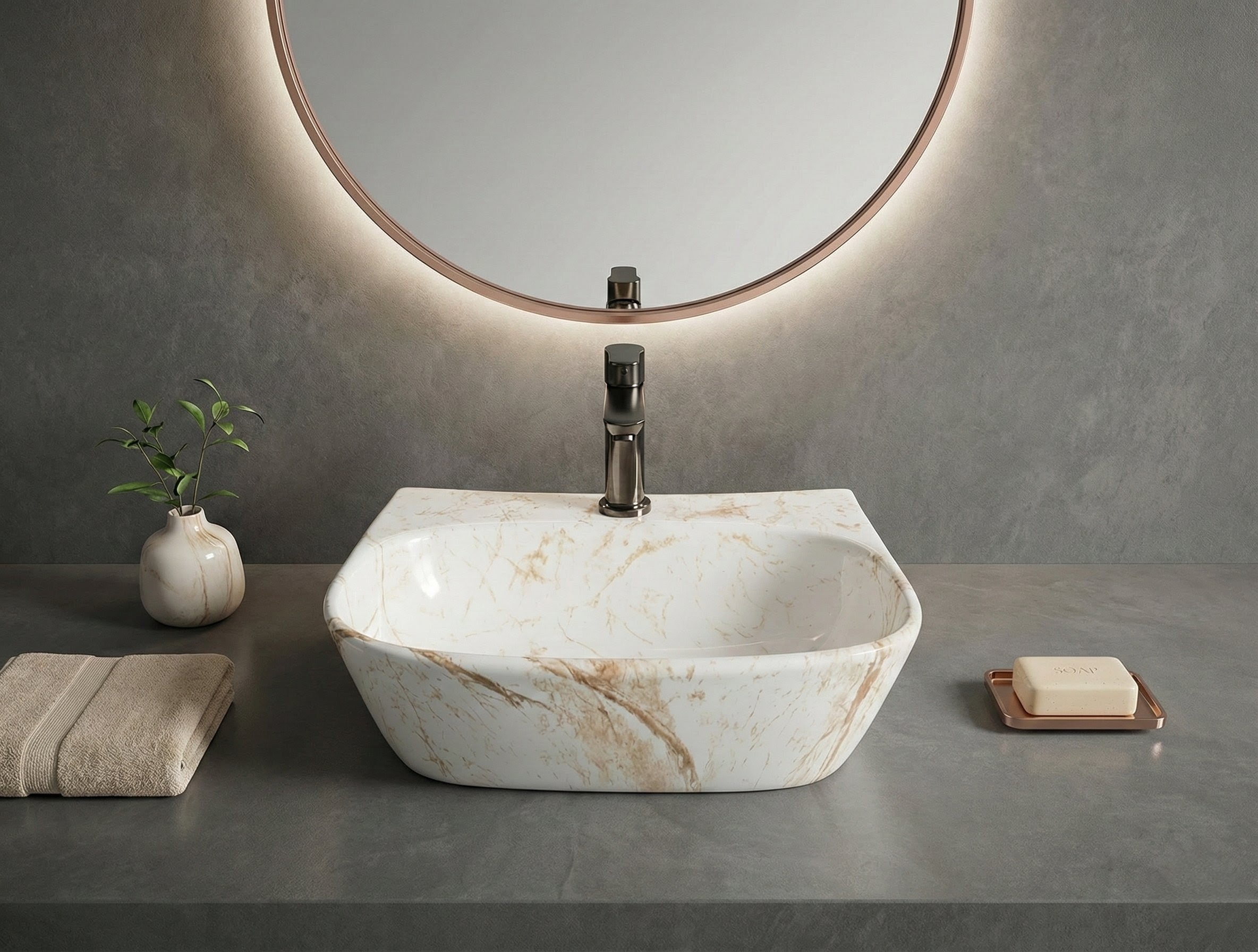 Foxx Sanitaryware 2 in 1 Wall Mount & Table Top Ceramic Premium Wash basin (Mm-10) (16x12x5) (M-10) Wall Hung Basin