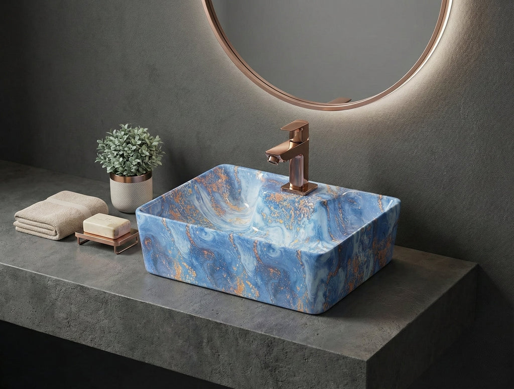 Foxx Sanitaryware 2 in 1 Wall Mount & Table Top Ceramic Premium Wash basin (M-81) (16x12x5) (M-81) Wall Hung Basin