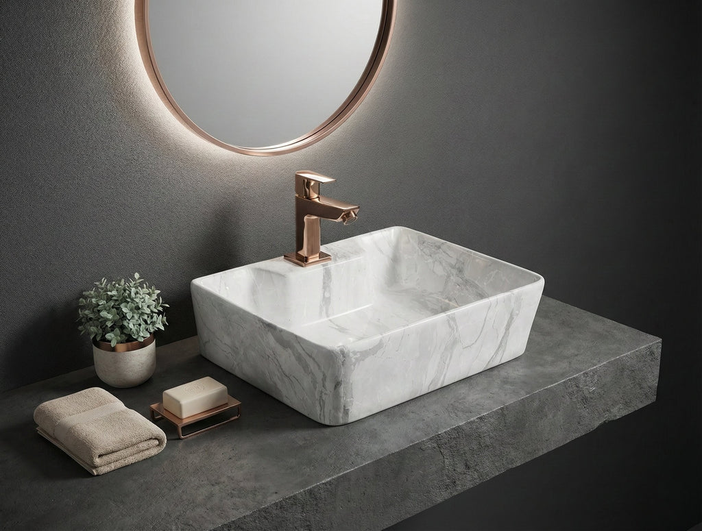 Foxx Sanitaryware 2 in 1 Wall Mount & Table Top Ceramic Premium Wash basin (M-08) (16x12x5) (M-08) Wall Hung Basin