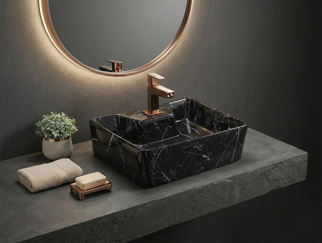 Foxx Sanitaryware 2 in 1 Wall Mount & Table Top Ceramic Premium Wash basin (M-25) (16x12x5) (M-25) Wall Hung Basin