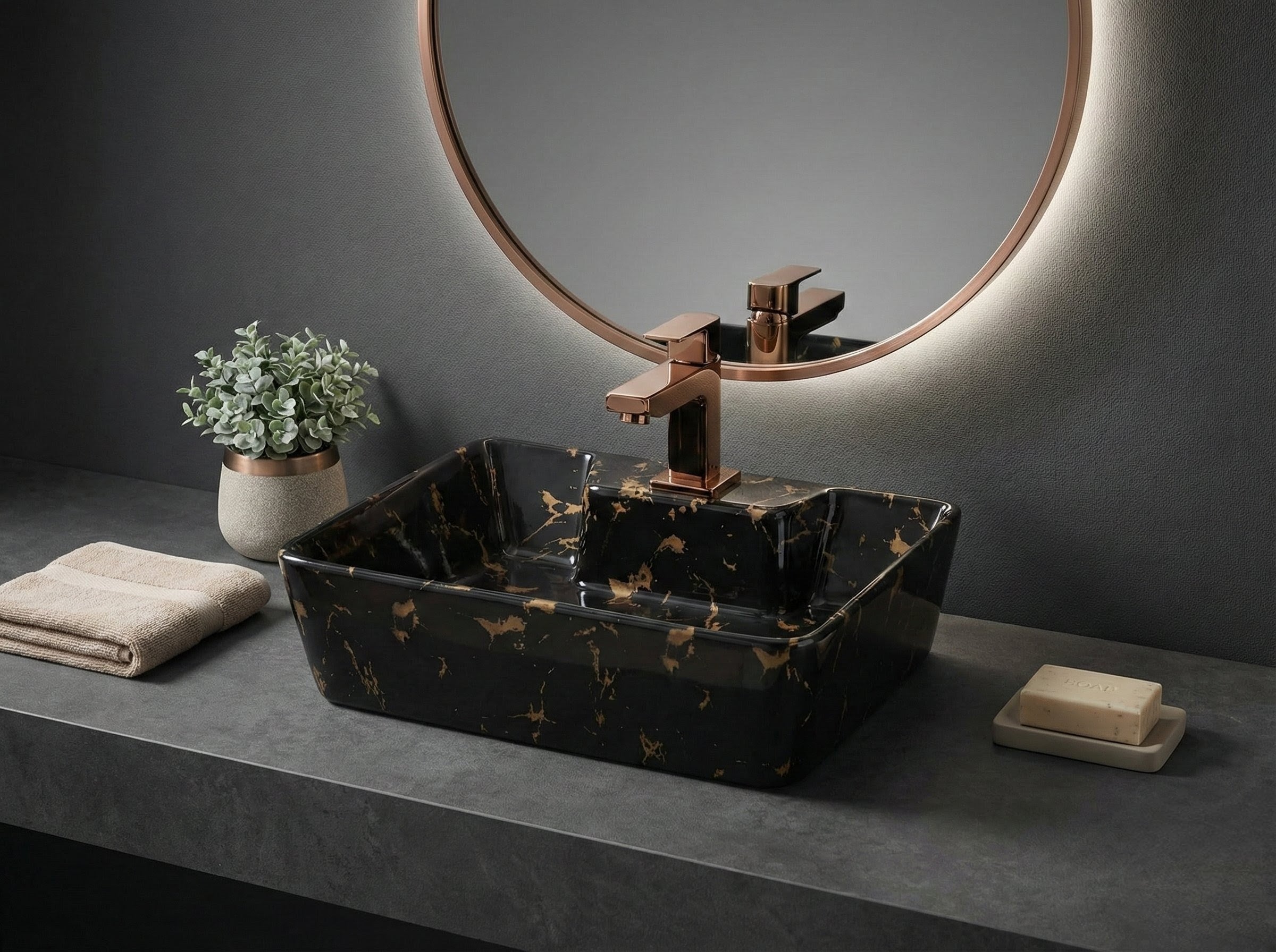 Foxx Sanitaryware 2 in 1 Wall Mount & Table Top Ceramic Premium Wash basin (M-24) (16x12x5) (M-24) Wall Hung Basin
