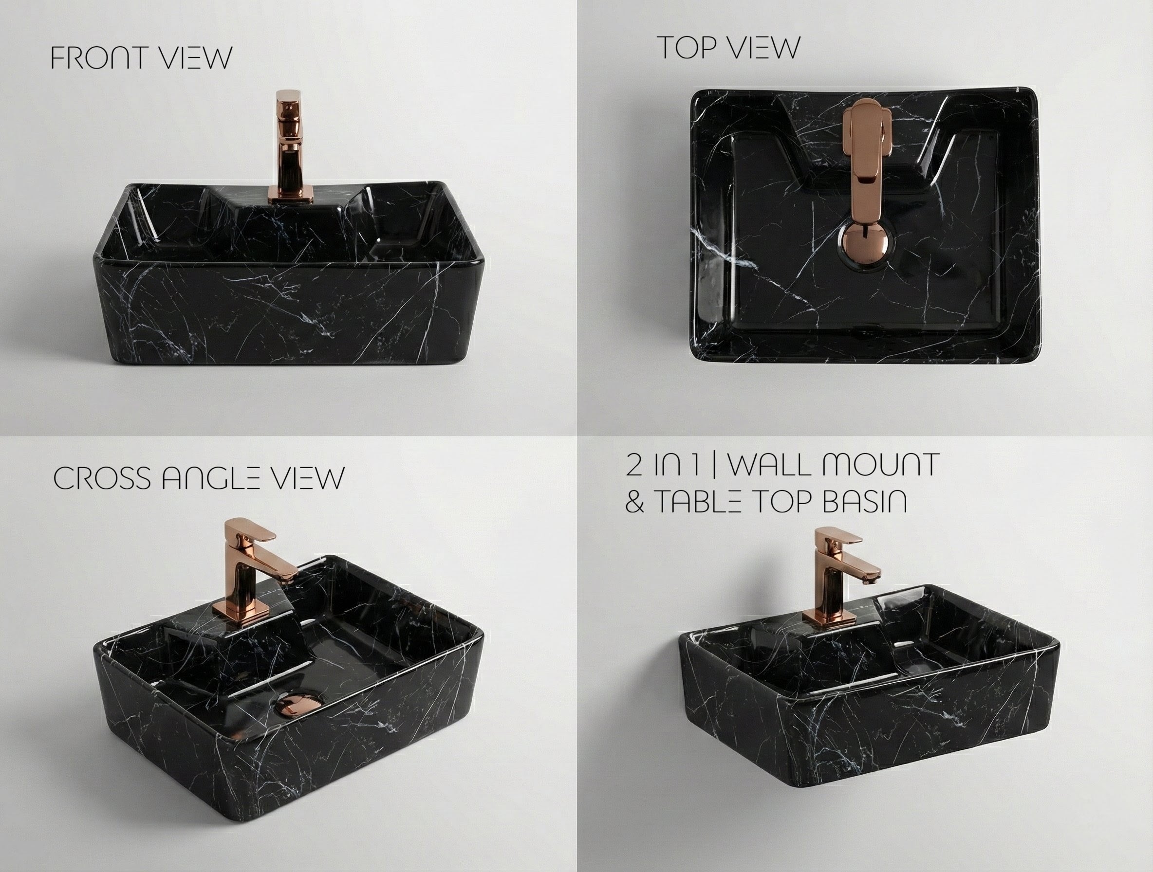 Foxx Sanitaryware 2 in 1 Wall Mount & Table Top Ceramic Premium Wash basin (M-25) (16x12x5) (M-25) Wall Hung Basin