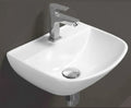 Foxx Sanitaryware 2 in 1 Wall Mount & Table Top Ceramic Premium Wash basin (Glossy White) (16x12x5) DD2 New (Diamond White) Wall Hung Basin