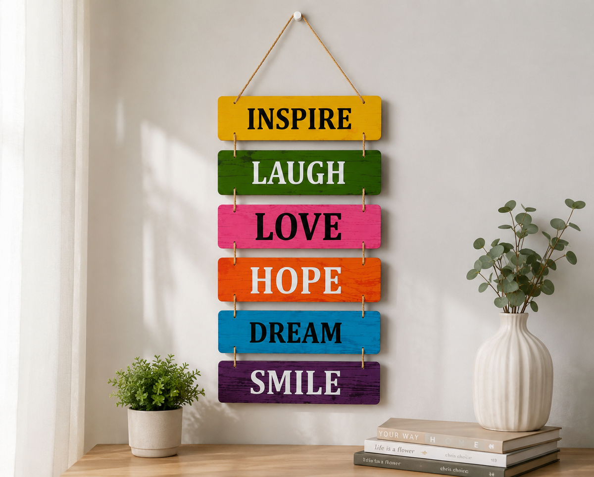 Foxx Sanitaryware Wooden Motivational Quotes Wall Hanging for Home & Office Decor