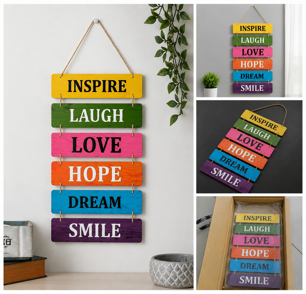 Foxx Sanitaryware Wooden Motivational Quotes Wall Hanging for Home & Office Decor