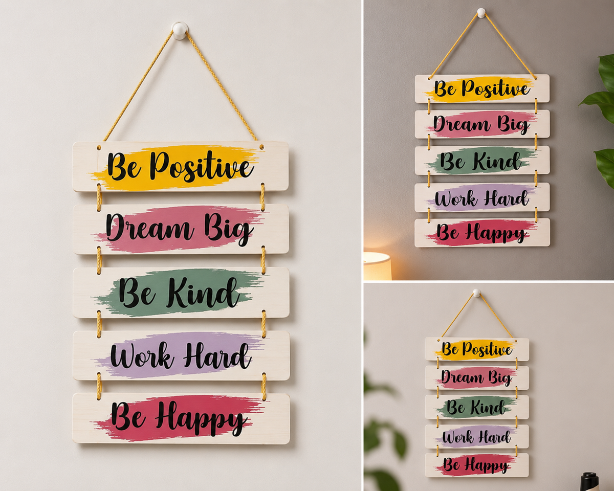 Foxx Sanitaryware Wooden Motivational Wall Hanging Plaque for Home Decoration