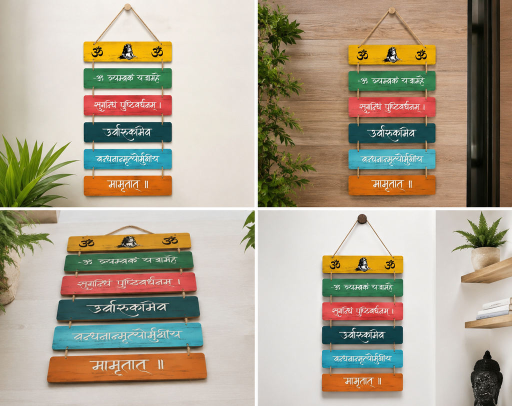 Foxx Sanitaryware Premium MDF Wooden Wall Hanging with Shiva & Om Design