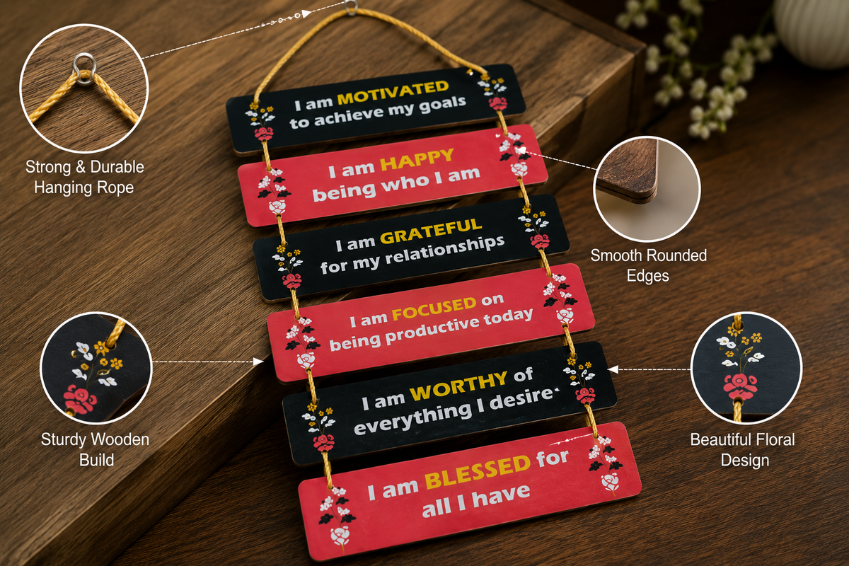 Foxx Sanitaryware Premium MDF Wooden Motivational Affirmation Wooden Wall Hanging