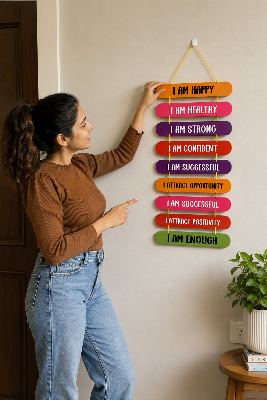 Foxx Sanitaryware Premium MDF Wooden Positive Affirmation Wall Hanging | Motivational Quotes