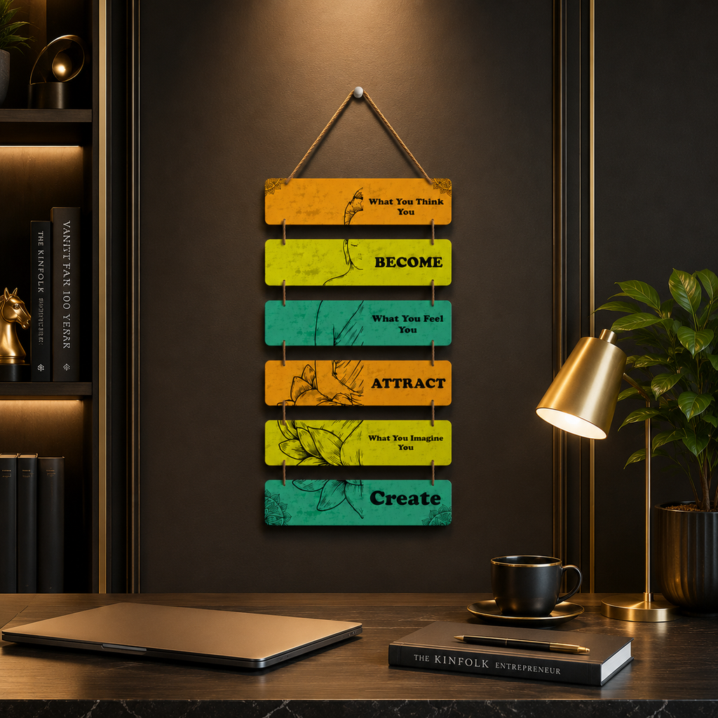Foxx Sanitaryware Motivational MDF Wall Hanging for Home & Office, Wall Decor Hanging Plaque