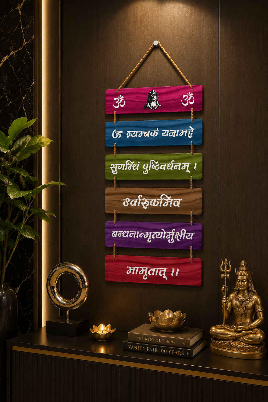 Foxx Sanitaryware Om Namah Shivaya MDF Wall Hanging for Home & Office, Lord Shiva Wall Decor (102)