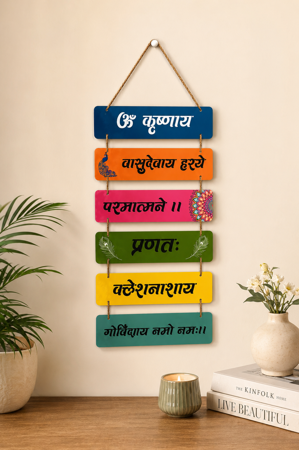 Foxx Sanitaryware Krishna MDF Wall Hanging for Home Temple Wall Decor (108)
