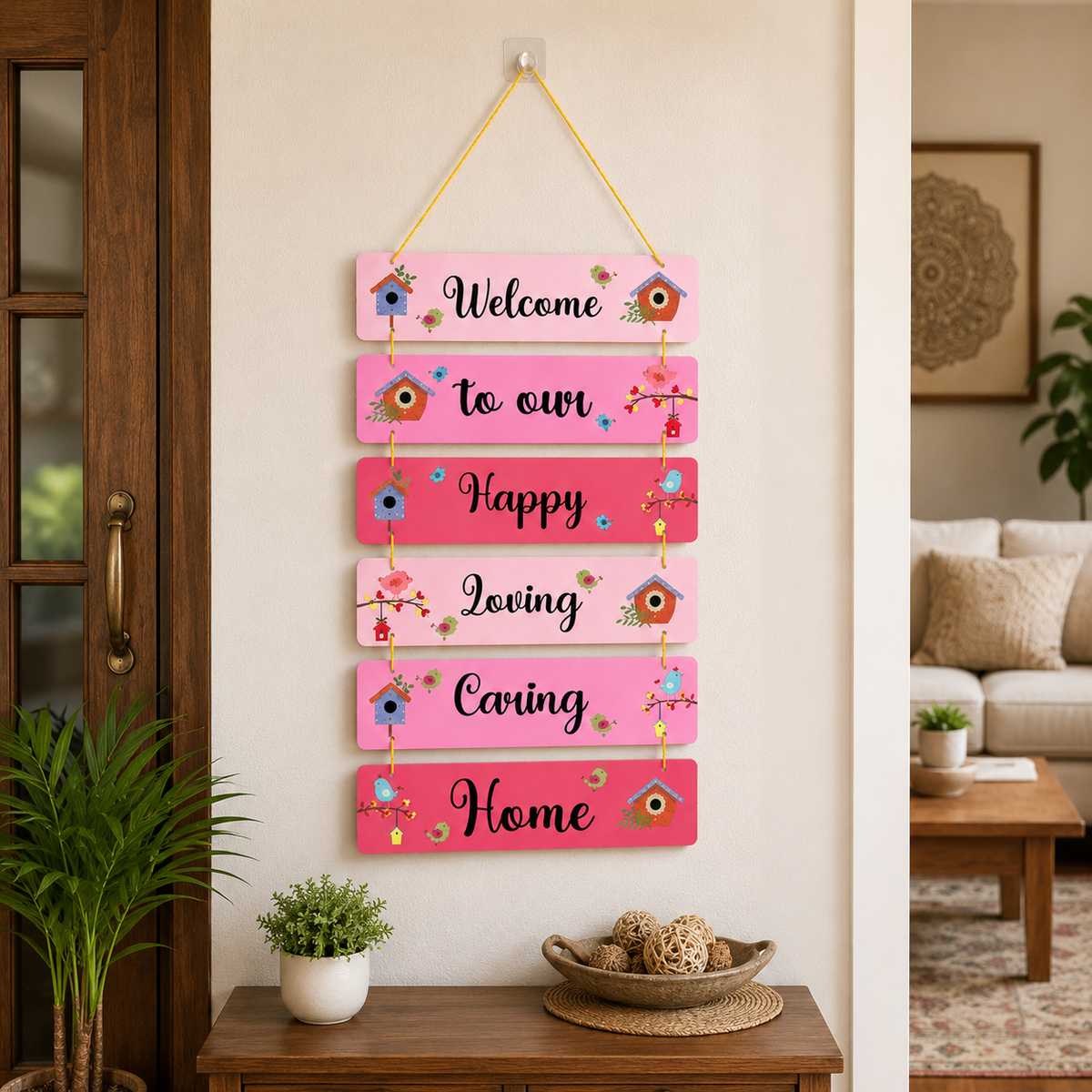 Foxx Sanitaryware Welcome MDF Wall Hanging for Home Entrance & Wall Decor (106)