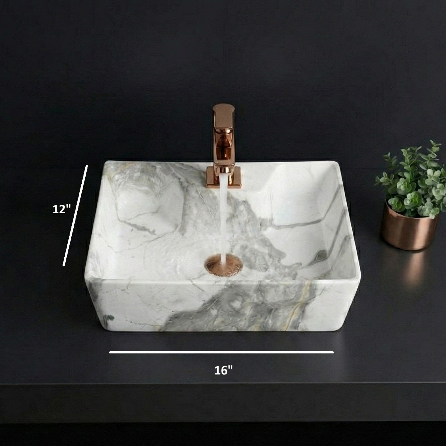 Foxx Sanitaryware 2 in 1 Wall Mount & Table Top Ceramic Premium Wash basin (M-07) (16x12x5) (M-07) Wall Hung Basin