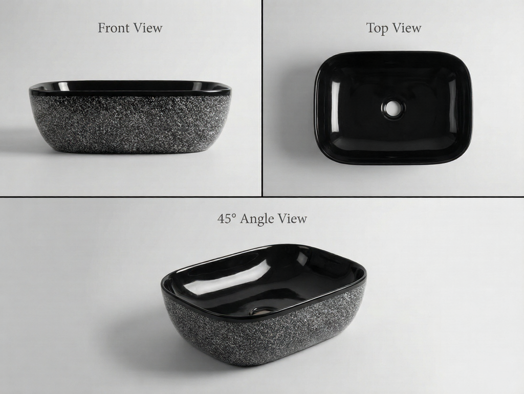 Foxx Sanitaryware Ceramic Premium Designer Wash basin for Home, Hotels (18x13x5)(M-22)