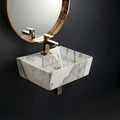 Foxx Sanitaryware 2 in 1 Wall Mount & Table Top Ceramic Premium Wash basin (M-07) (16x12x5) (M-07) Wall Hung Basin