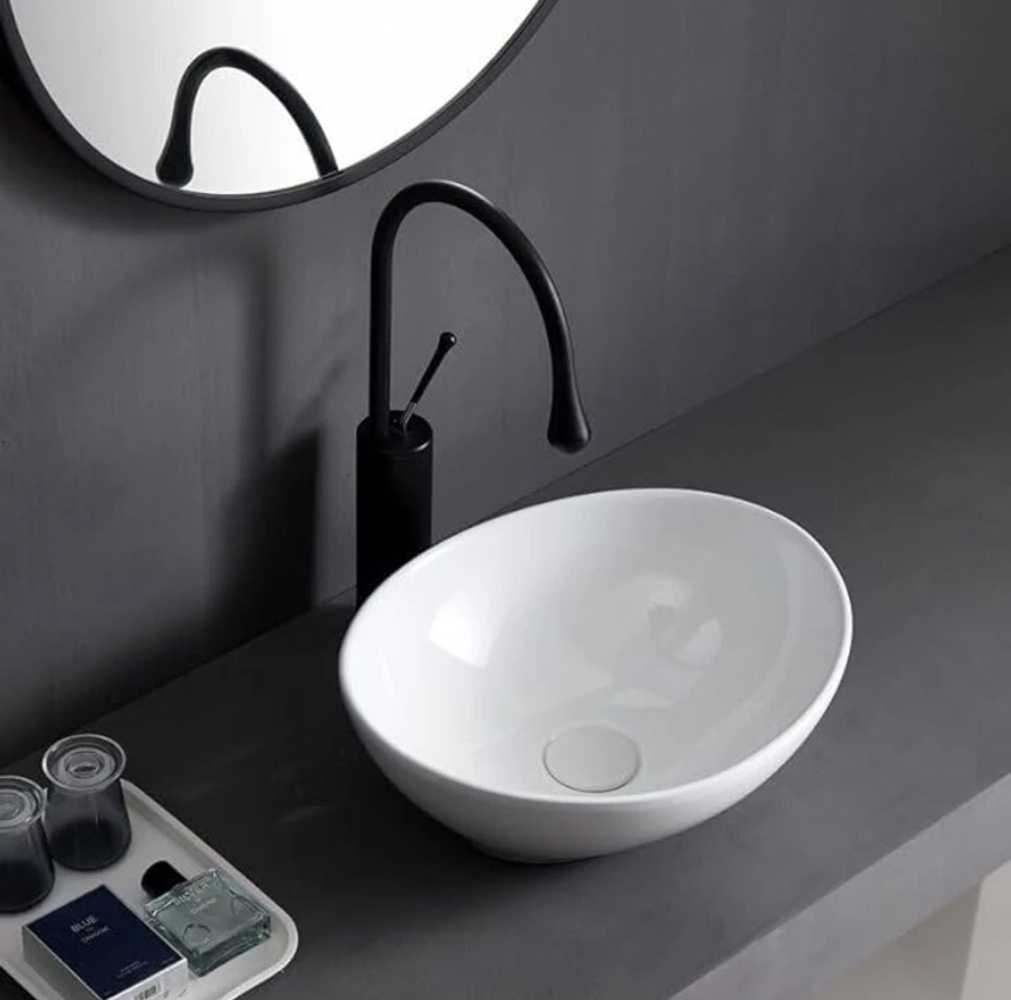 Foxx Sanitaryware Ceramic Premium High Gloss White Wash basin for Bathroom, Hotels (17x13x5) (High Gloss- White Ceramic (Bowl Shape) Counter Top
