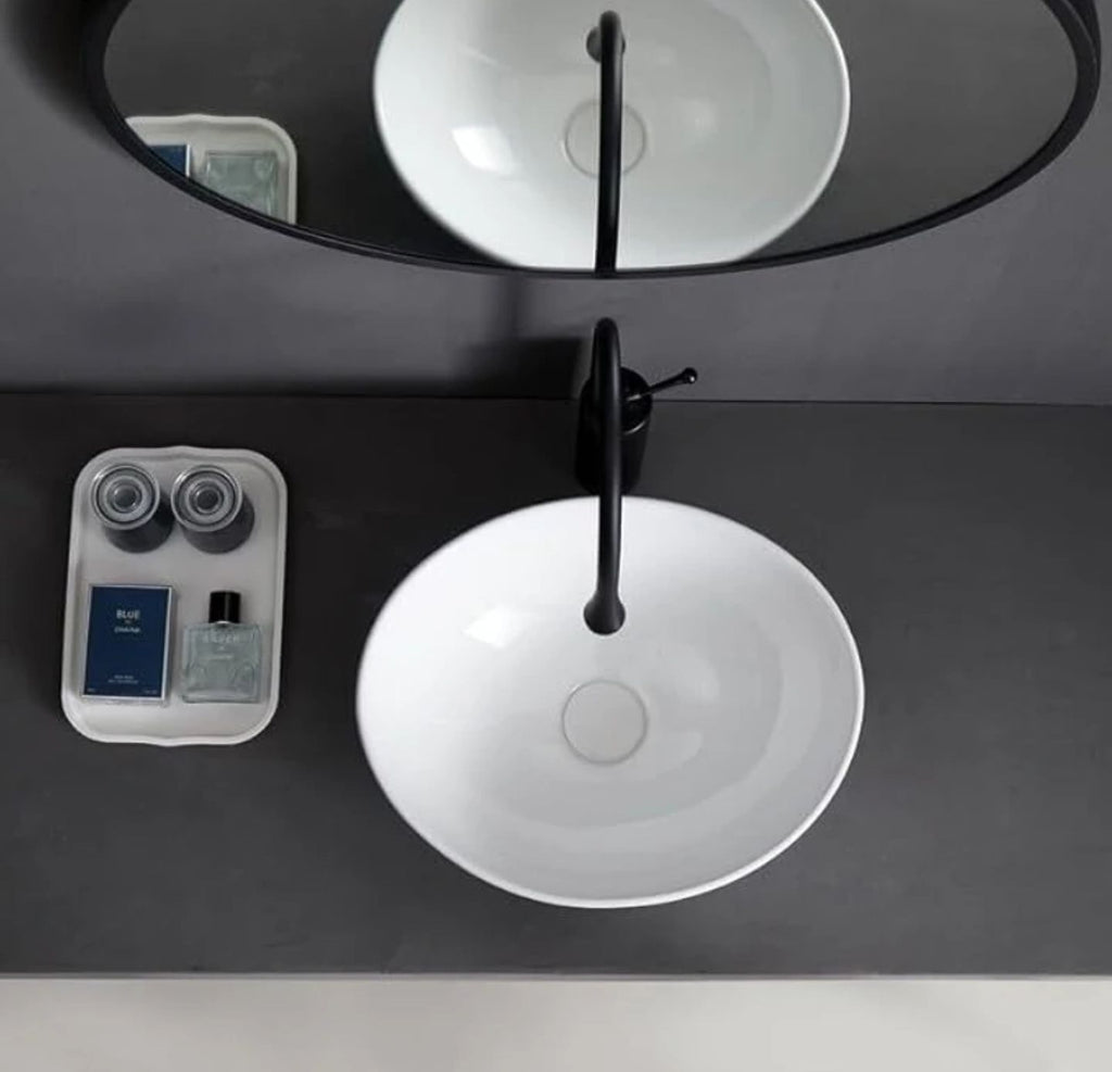 Foxx Sanitaryware Ceramic Premium High Gloss White Wash basin for Bathroom, Hotels (17x13x5) (High Gloss- White Ceramic (Bowl Shape) Counter Top