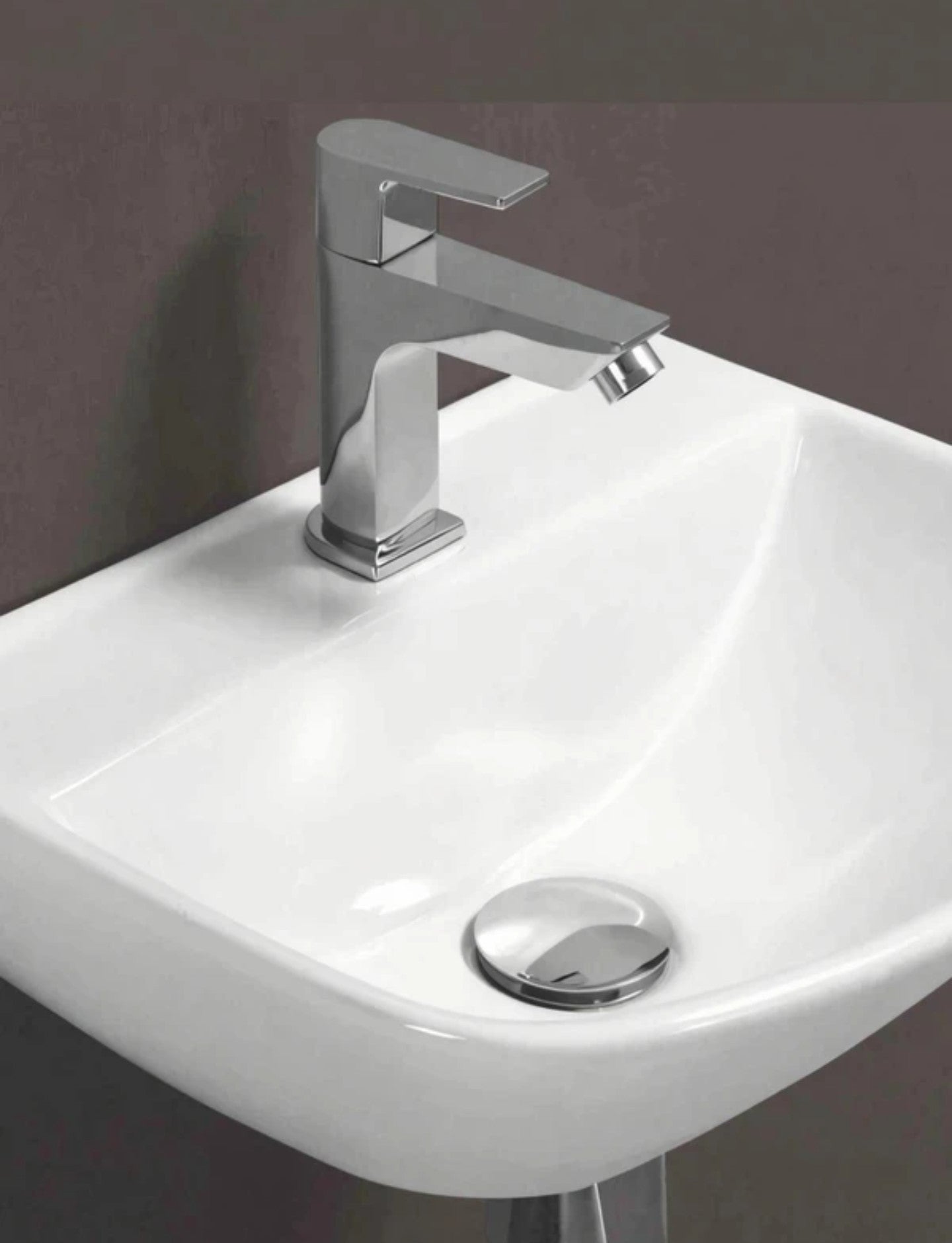 Foxx Sanitaryware 2 in 1 Wall Mount & Table Top Ceramic Premium Wash basin (Glossy White) (16x12x5) DD2 New (Diamond White) Wall Hung Basin