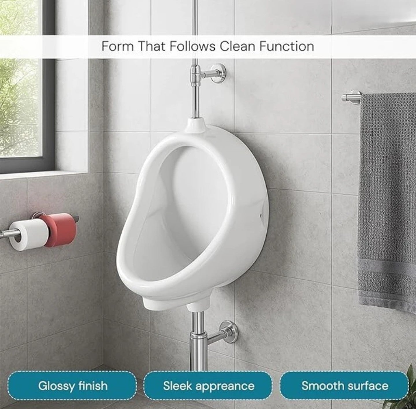 Foxx Sanitaryware Ceramic Premium Urinal for Home, Hotels Gents Urinal Standard Commode Urinal (White)