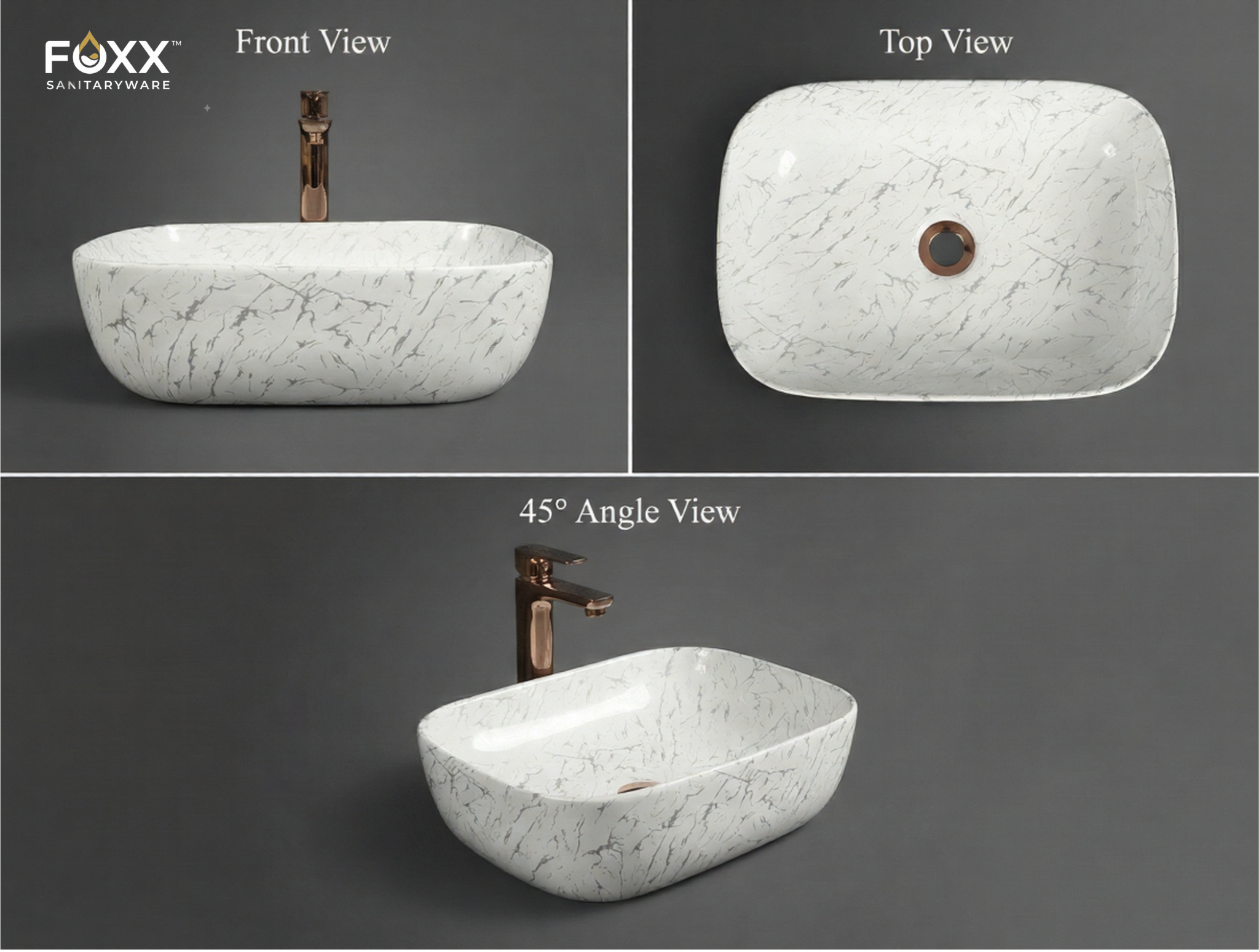 Foxx Sanitaryware Ceramic Premium Designer Wash basin for Home, Hotels (18x13x5)(M-03) (18x13x5) (M-03) Table Top Basin