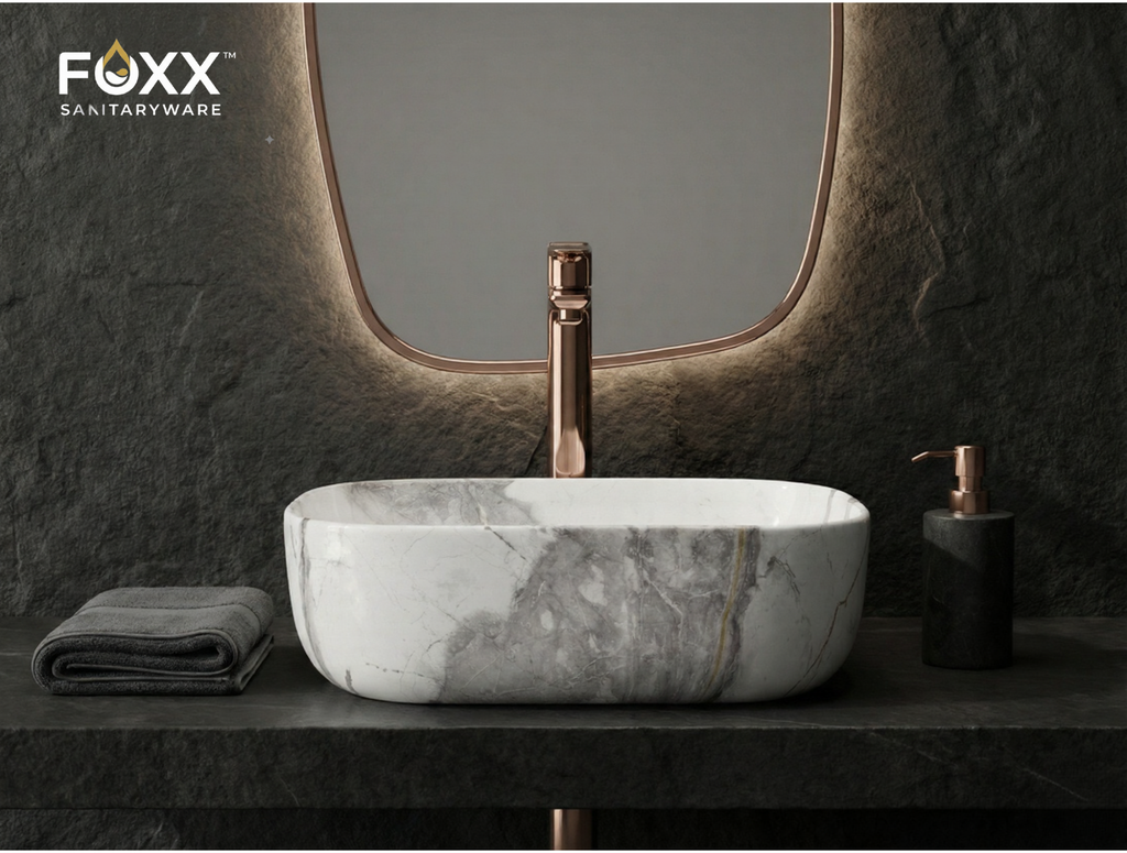 Foxx Sanitaryware Ceramic Premium Designer Wash basin for Home, Hotels (18x13x5)(M-07)