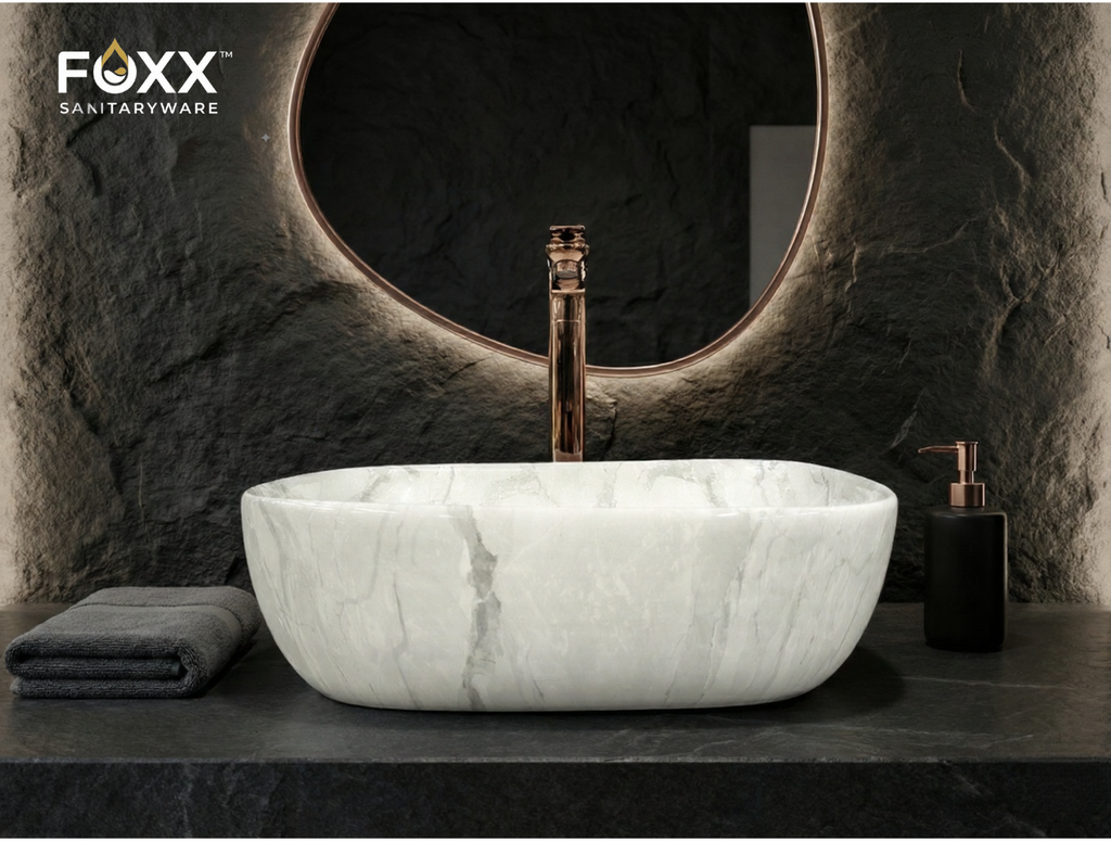 Foxx Sanitaryware Ceramic Premium Designer Wash basin for Home, Hotels (18x13x5)(M-08)