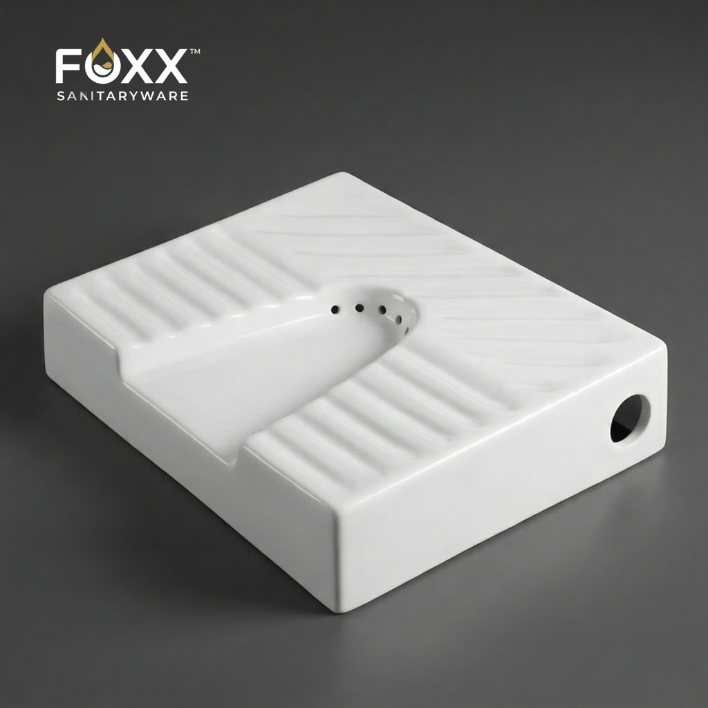 Foxx Sanitaryware Premium White Ladies Urinal Urinal for Ladies (17x14x4) Standard Commode Urinal