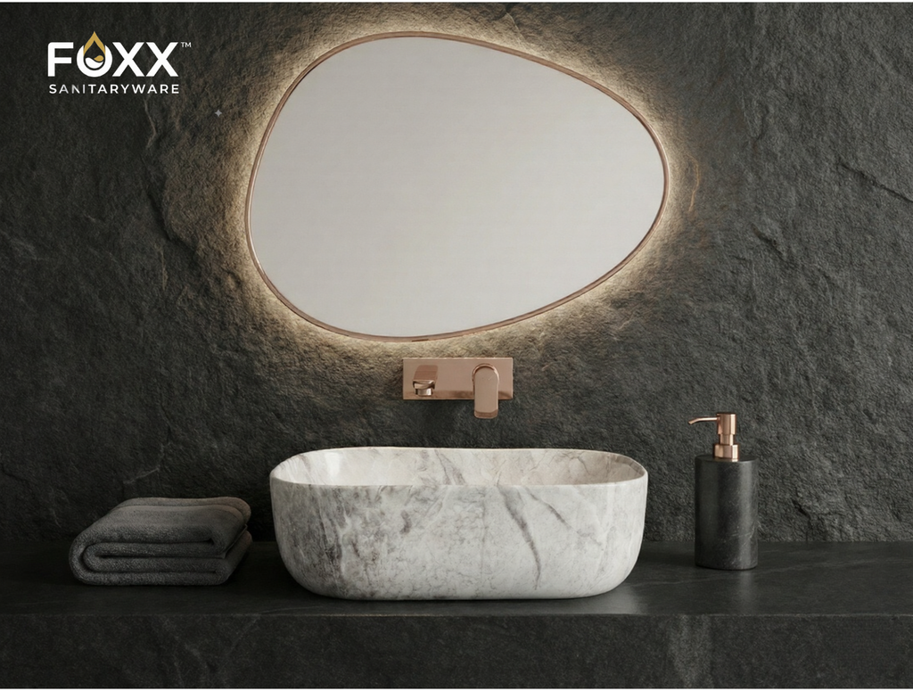 Foxx Sanitaryware Ceramic Premium Designer Wash basin for Home, Hotels (18x13x5)(M-08 New)