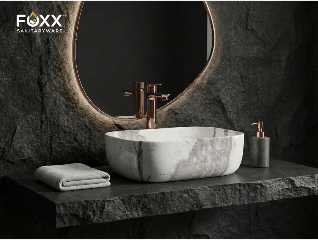Foxx Sanitaryware Ceramic Premium Designer Wash basin for Home, Hotels (18x13x5)(M-07)