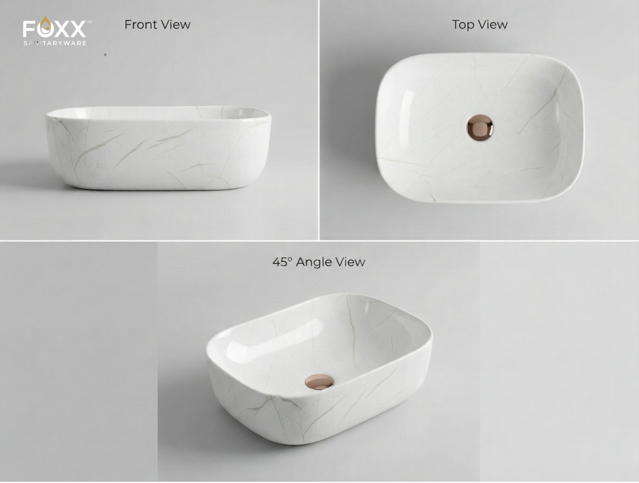 Foxx Sanitaryware Ceramic Premium Designer Wash basin for Home, Hotels (18x13x5)(M-02) (18x13x5) (M-02) Table Top Basin