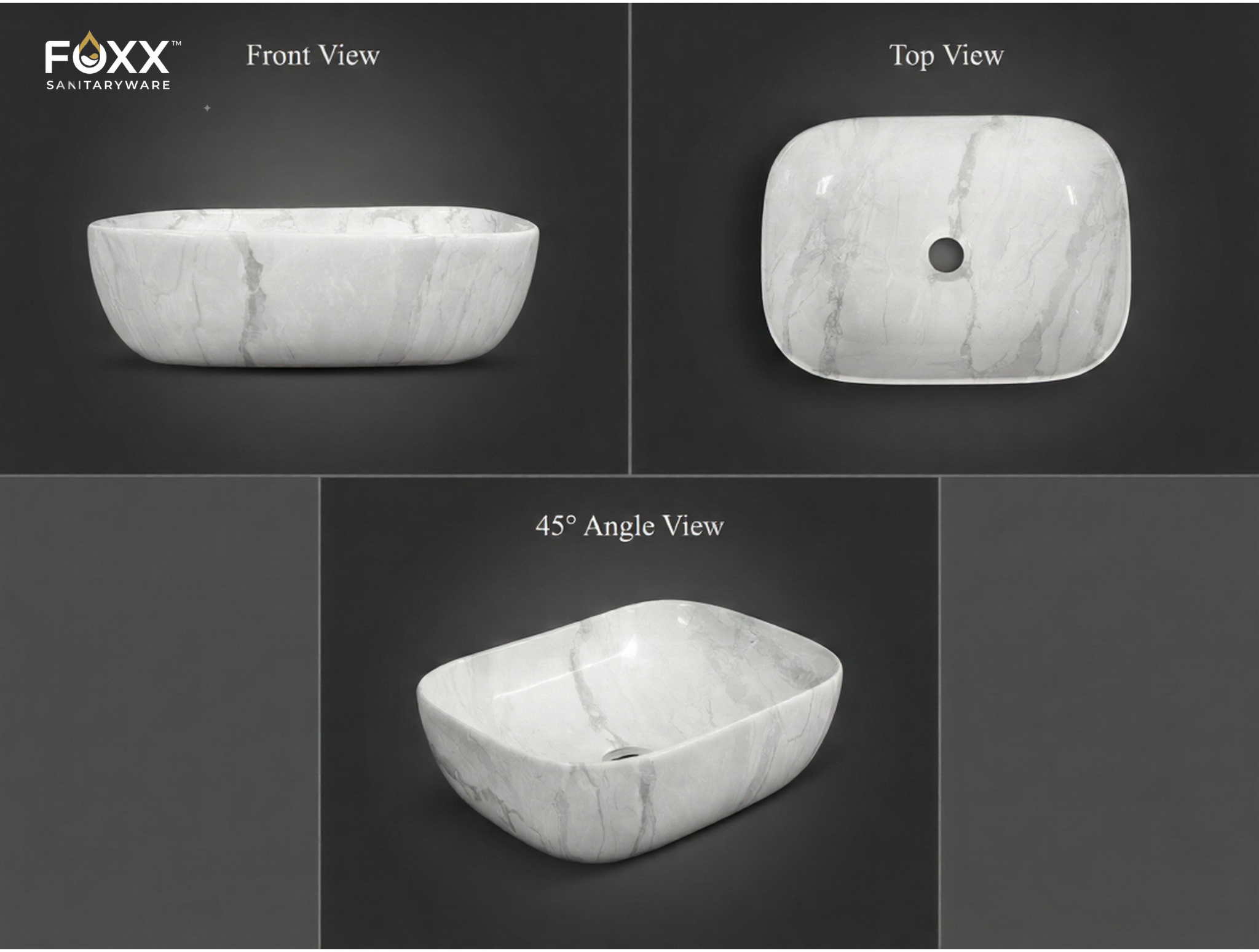 Foxx Sanitaryware Ceramic Premium Designer Wash basin for Home, Hotels (18x13x5)(M-08)