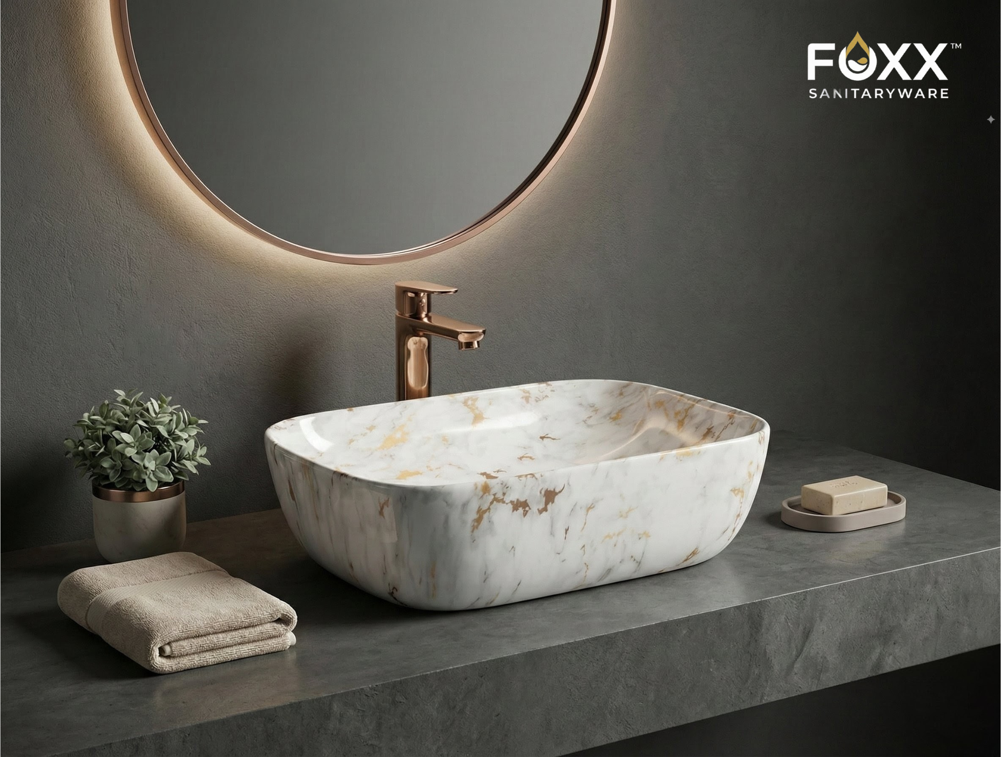 Foxx Sanitaryware Ceramic Premium Designer Wash basin for Home, Hotels (18x13x5)(M-01) (18x13x5) (M-01) Table Top Basin