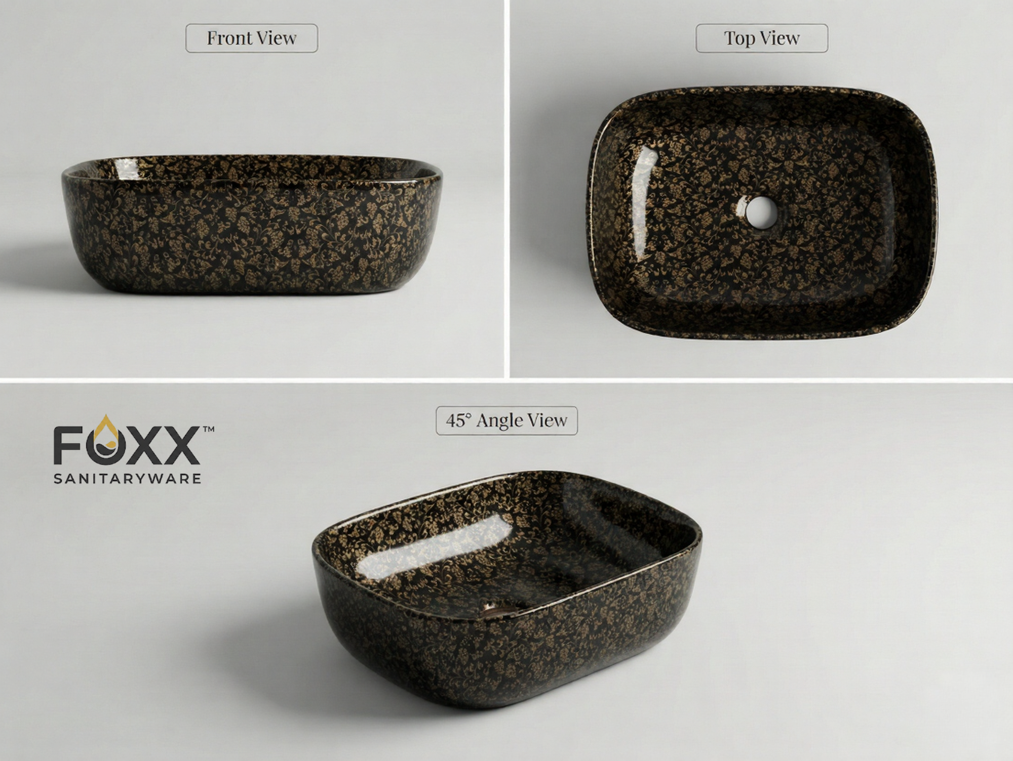 Foxx Sanitaryware Ceramic Premium Designer Wash basin for Home, Hotels (18x13x5)(M-57)