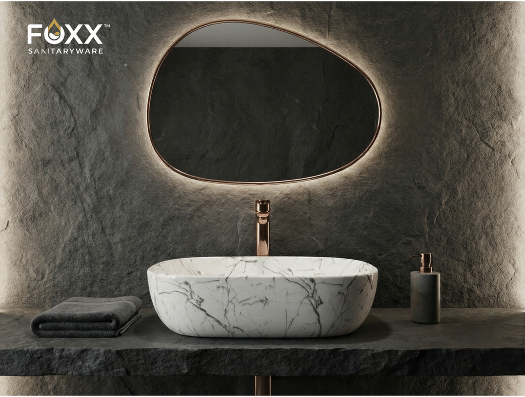 Foxx Sanitaryware Ceramic Premium Designer Wash basin for Home, Hotels (18x13x5)(M-06)