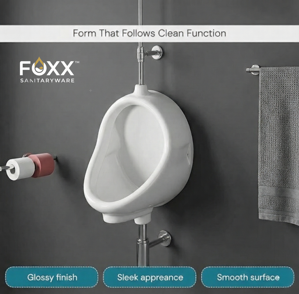 Foxx Sanitaryware Ceramic Premium Urinal for Home, Hotels Gents Urinal Standard Commode Urinal (White)