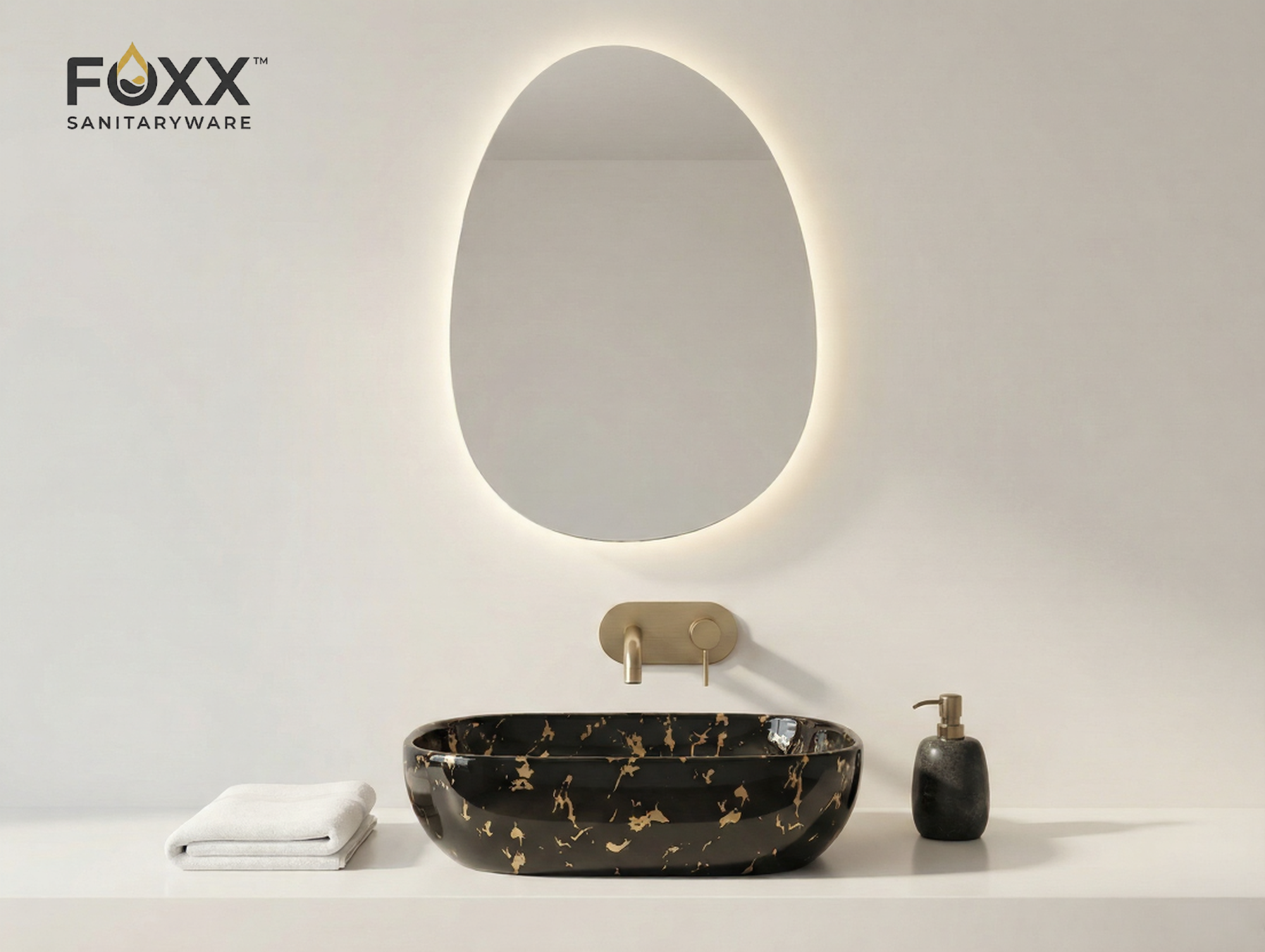 Foxx Sanitaryware Ceramic Premium Designer Wash basin for Home, Hotels (18x13x5)(M-24)
