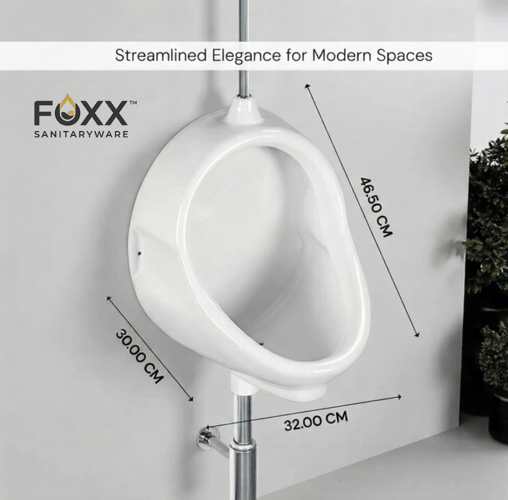 Foxx Sanitaryware Ceramic Premium Urinal for Home, Hotels Gents Urinal Standard Commode Urinal (White)