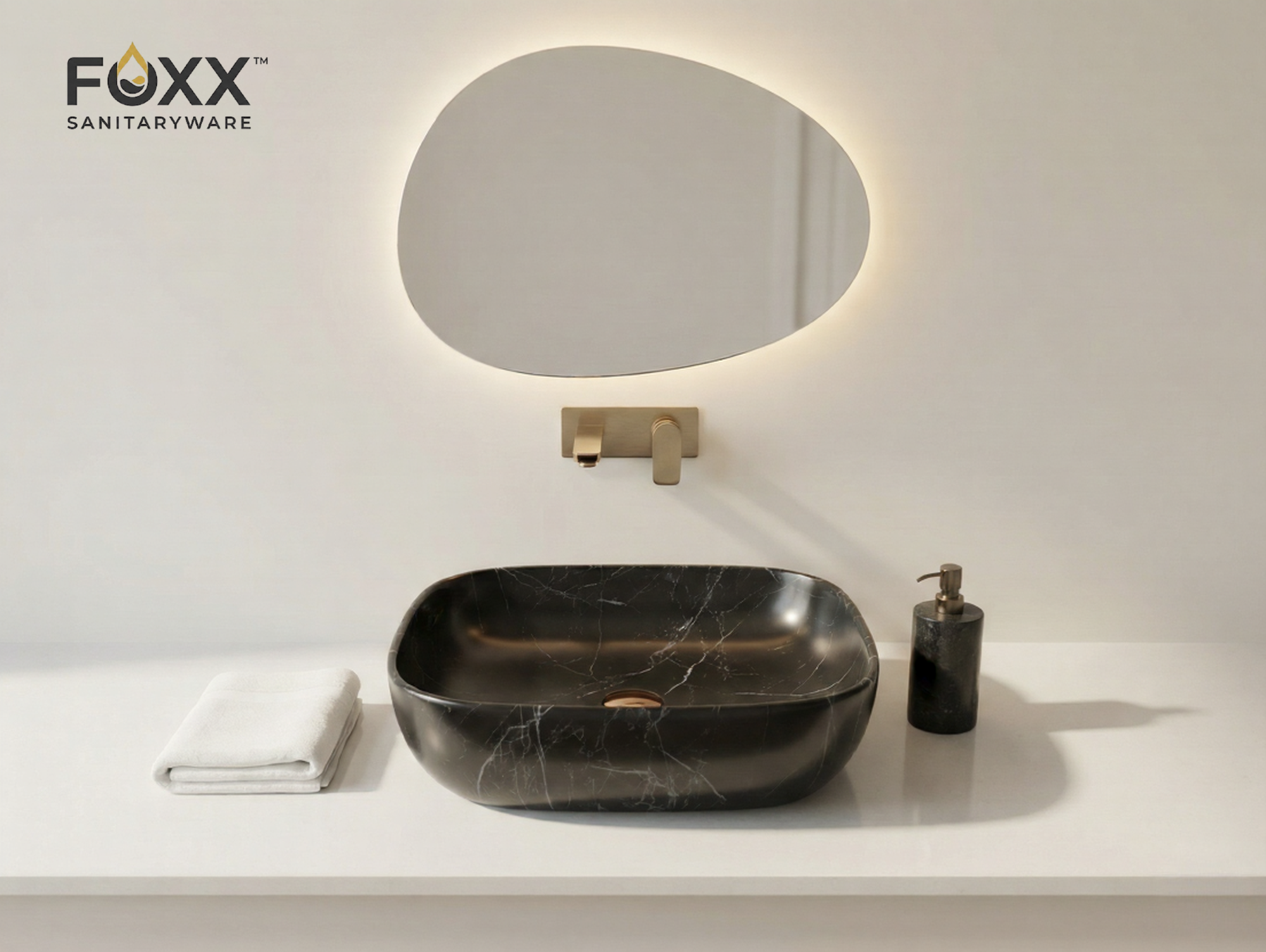 Foxx Sanitaryware Ceramic Premium Designer Wash basin for Home, Hotels (18x13x5)(M-25-Matt)
