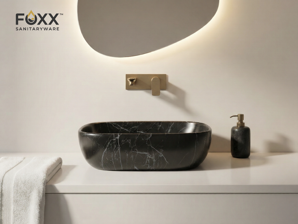 Foxx Sanitaryware Ceramic Premium Designer Wash basin for Home, Hotels (18x13x5)(M-25-Matt)
