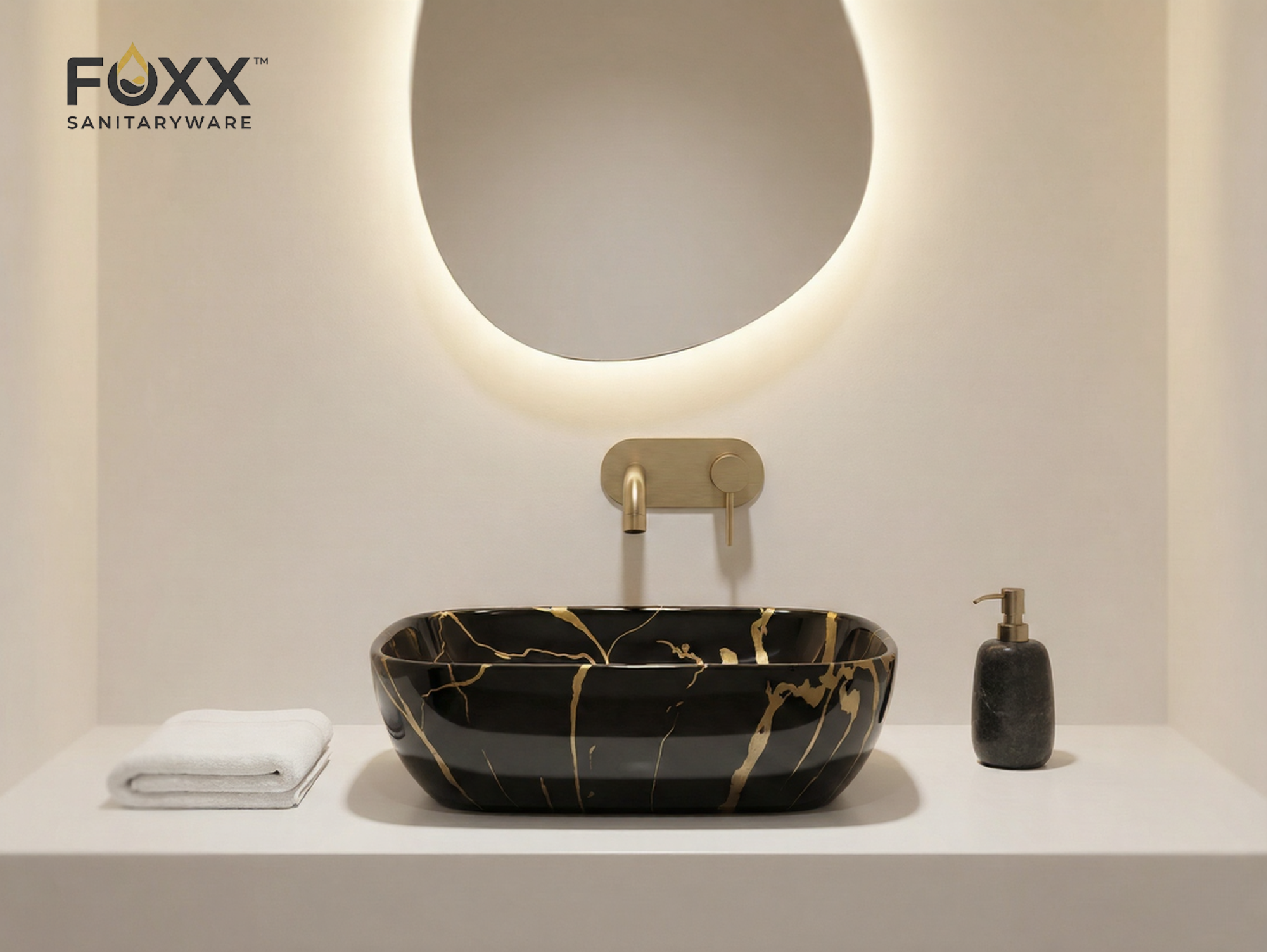 Foxx Sanitaryware Ceramic Premium Designer Wash basin for Home, Hotels (18x13x5)(M-53)