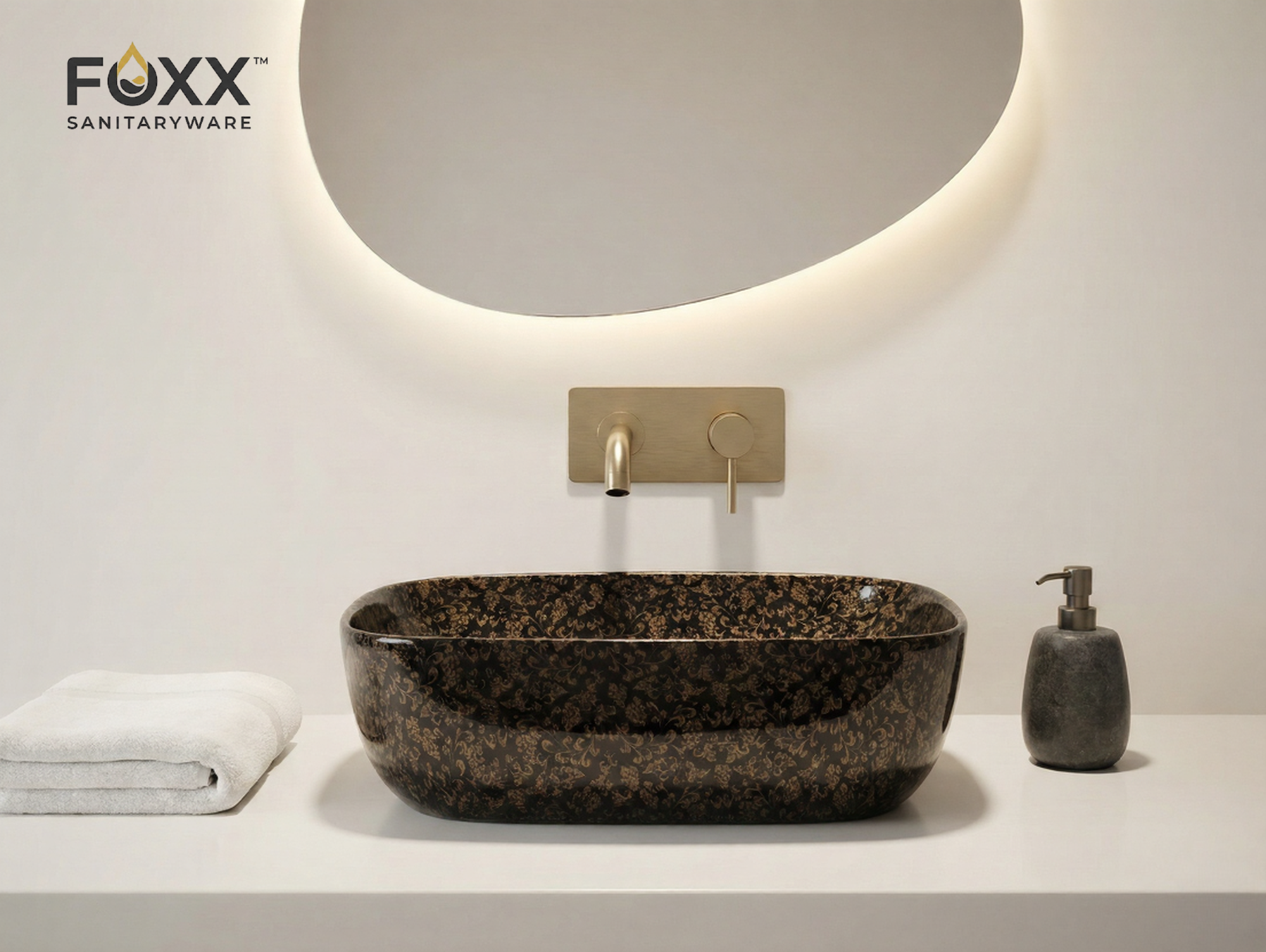 Foxx Sanitaryware Ceramic Premium Designer Wash basin for Home, Hotels (18x13x5)(M-57)