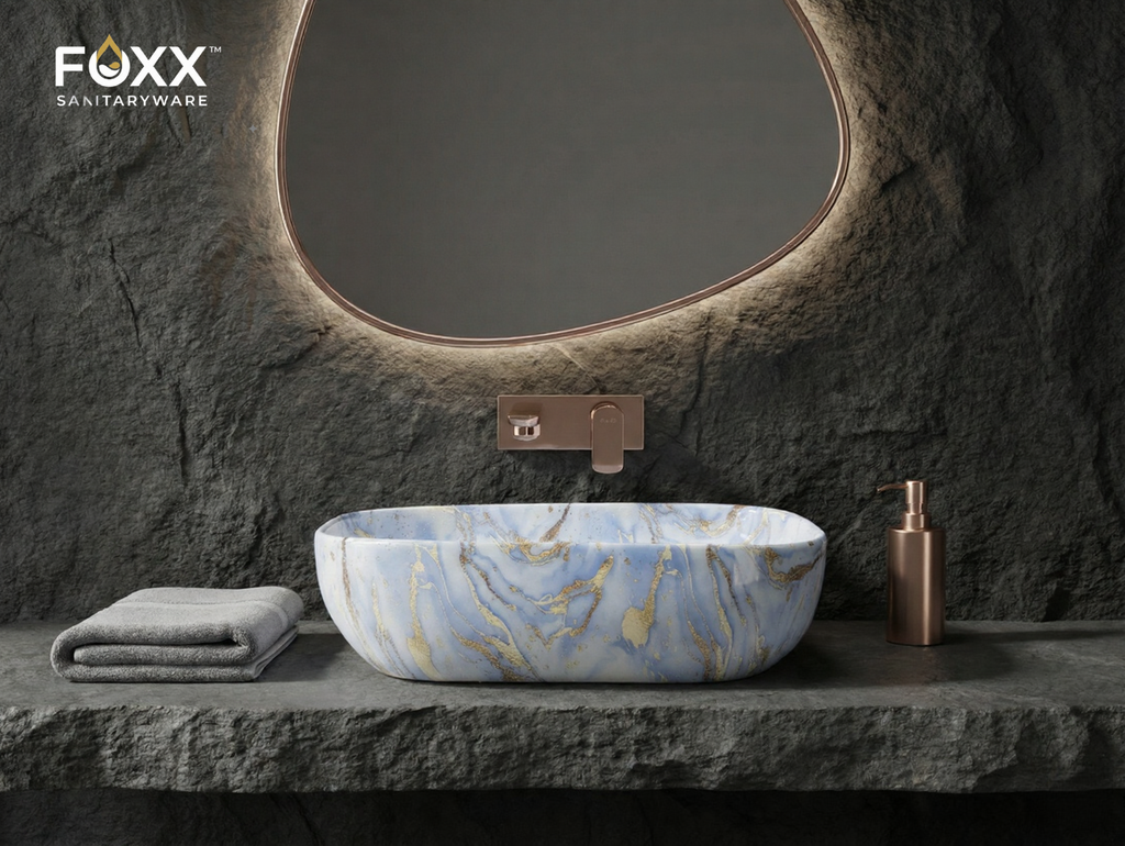 Foxx Sanitaryware Ceramic Premium Designer Wash basin for Home, Hotels (18x13x5)(M-61)