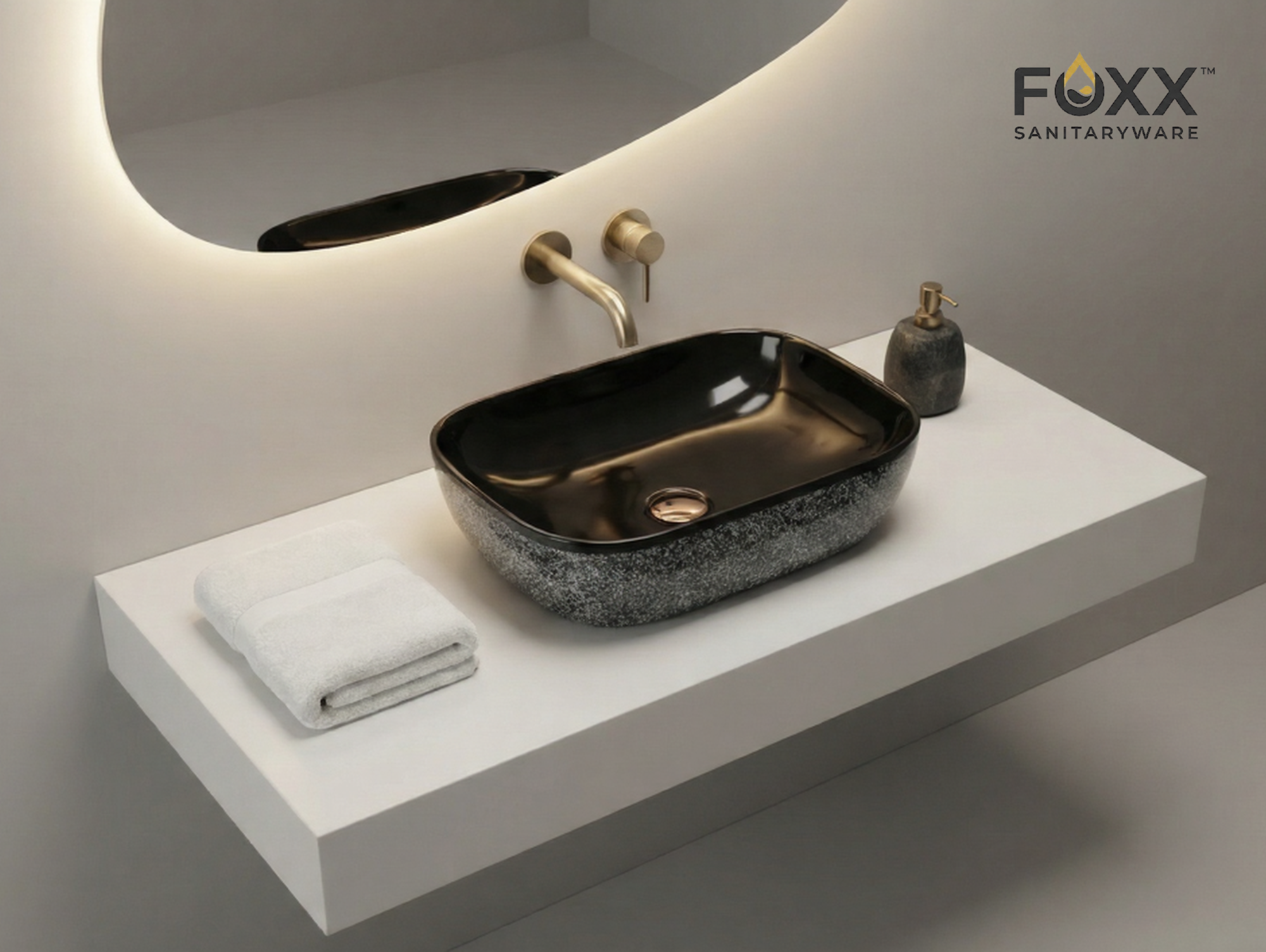 Foxx Sanitaryware Ceramic Premium Designer Wash basin for Home, Hotels (18x13x5)(M-22)