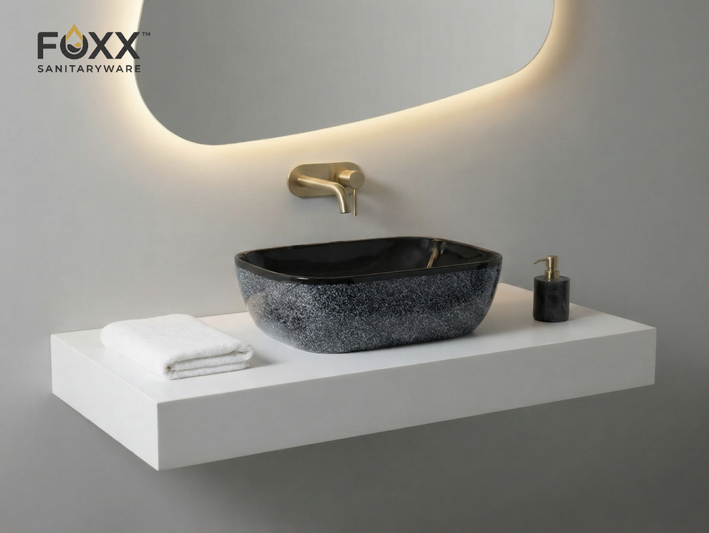 Foxx Sanitaryware Ceramic Premium Designer Wash basin for Home, Hotels (18x13x5)(M-22)